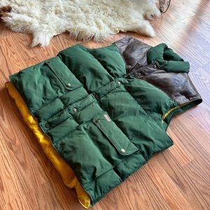 Ralph Lauren Green XL Leather Down Vest